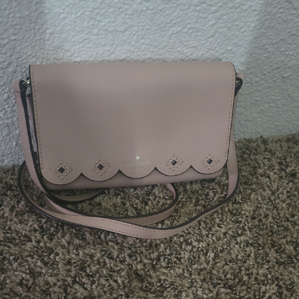 Kate Spade Blush Pink & Metallic Pink Aztec Crossbody Bag (EUC)(LIKE NEW)💕♠️💕 - Picture 4 of 12